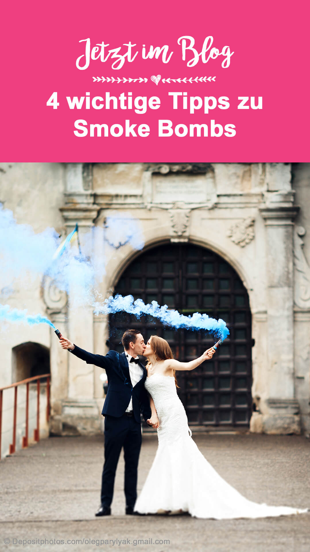 Hochzeitsbilder bunter Rauch