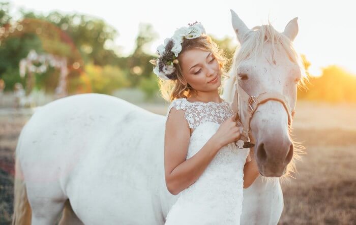 Hochzeit mit Pferd