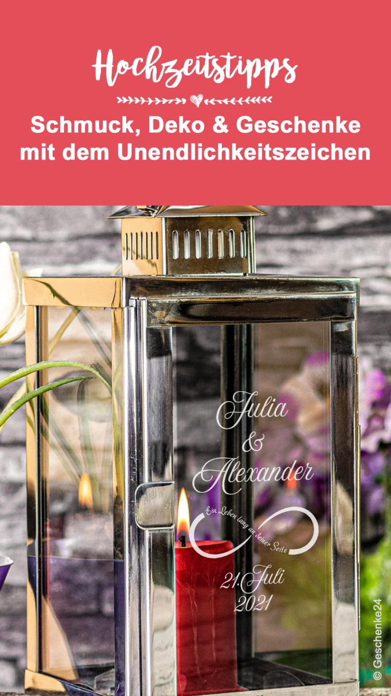 Unendlichkeitszeichen zur Hochzeit Infinity Schmuck, Deko & Geschenke