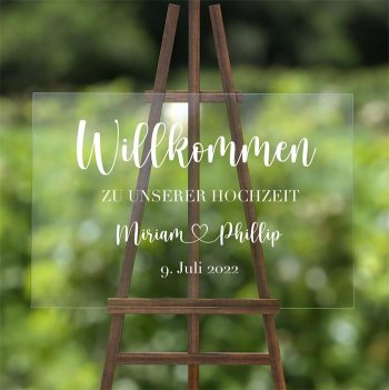 Willkommensschild Hochzeit Acryl