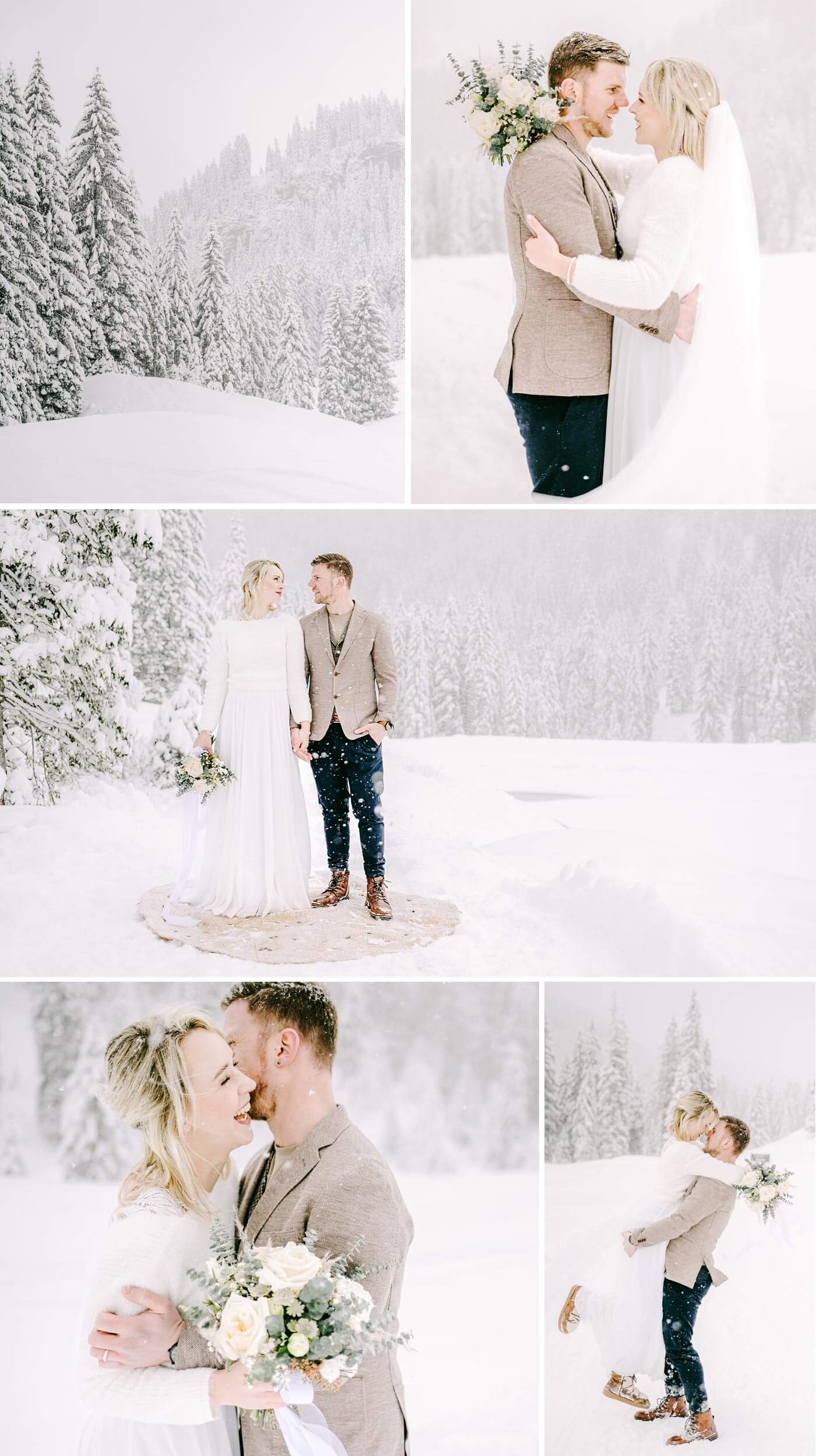 Winterhochzeit Schnee