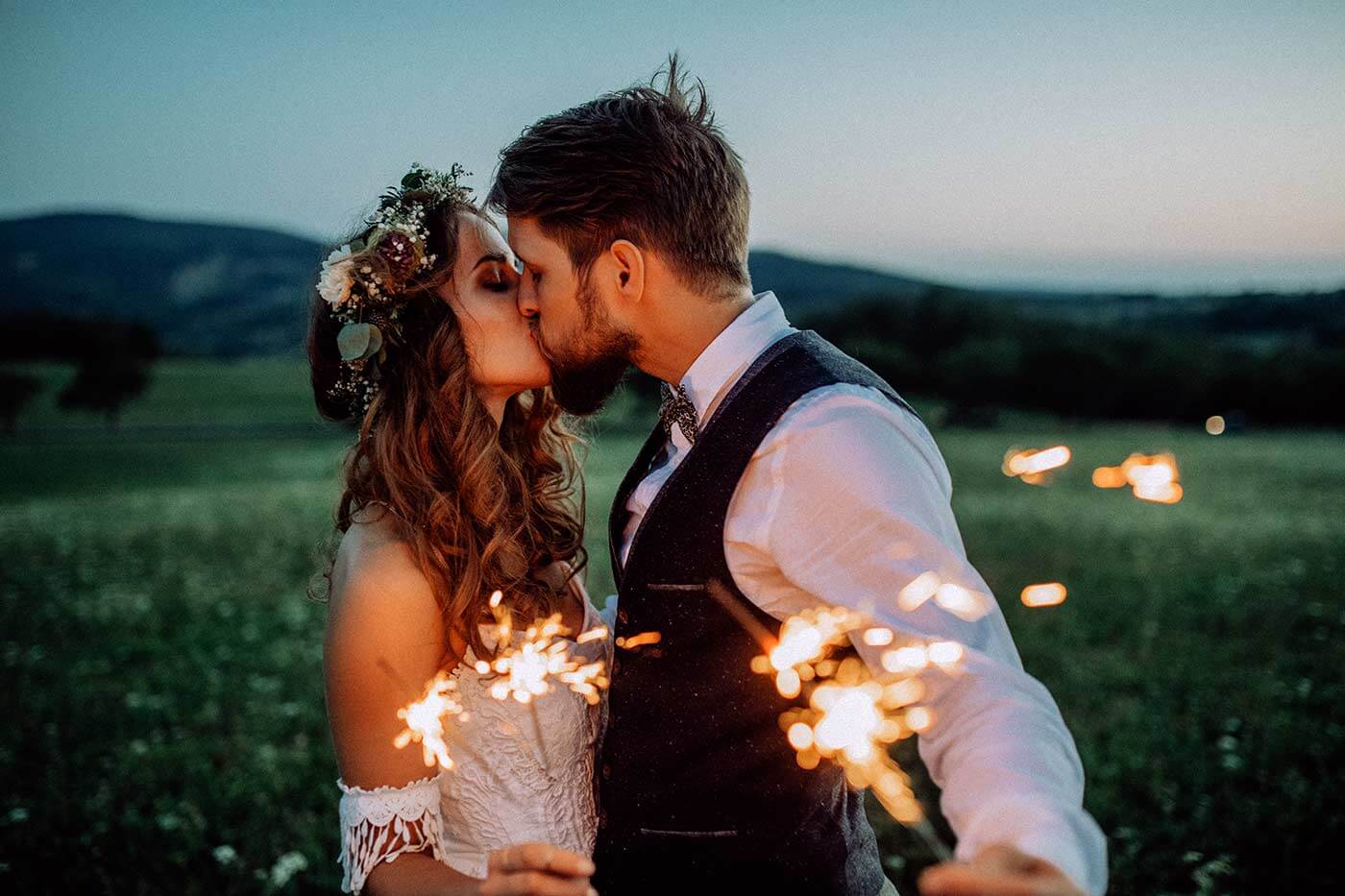 Hochzeit Wunderkerzen Fotos