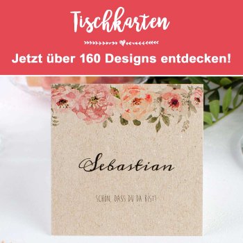 Kartenshop Tischkarten Hochzeit