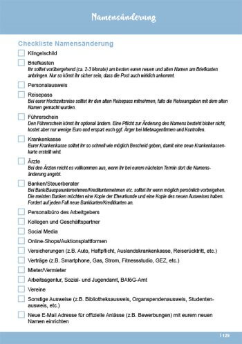 Namensänderung nach Hochzeit