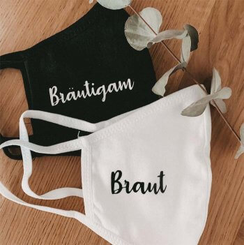 Braut Bräutigam Maske