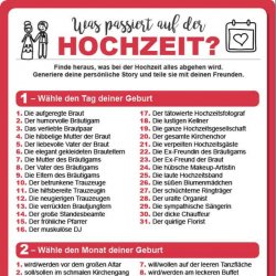 Weddingstory Generator - Was passiert auf der Hochzeit