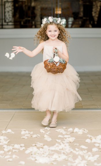Mädchen Prinzessin Blumenmädchenkleider Blütenblätter Festlich Hochzeits Kleid 