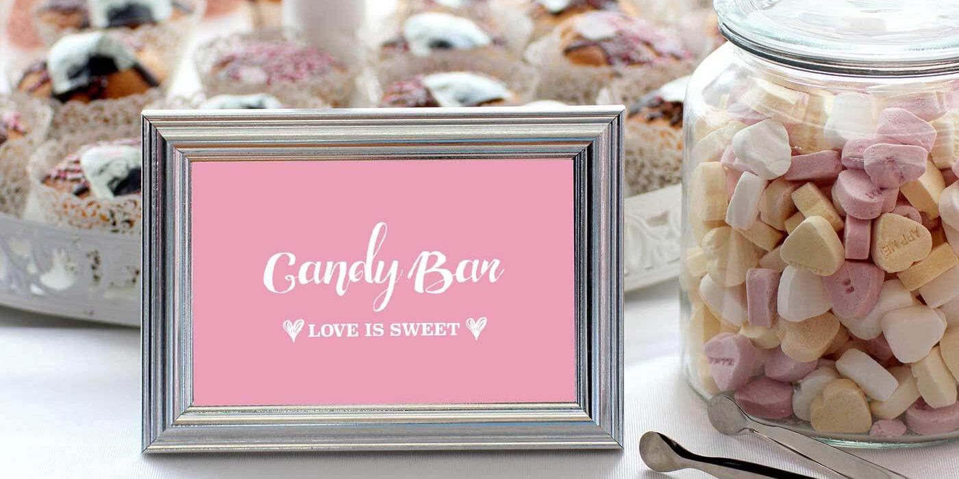 Candy Bar Schild ausdrucken | Kostenlose Vorlage