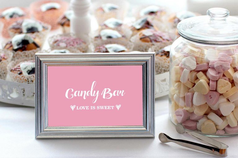 Candy Bar Schild ausdrucken Kostenlose Vorlage