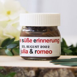 Personalisierte Gastgeschenke Mini-Nutella