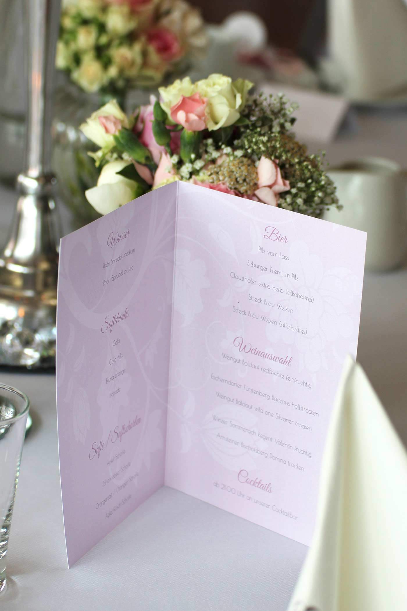 Getränkekarte zur Hochzeit I Tipps, Ideen und Inspirationen
