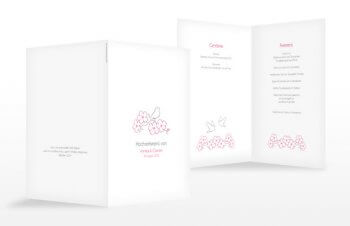Getraenkekarte Hochzeit pink