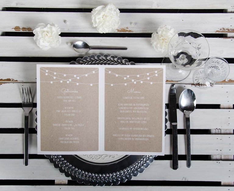 Menükarten zur Hochzeit Die TOP 50 Beispiele, Ideen & Inspirationen