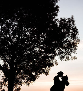 Schattenbild Hochzeit