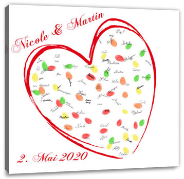 FingerabdruckLeinwand Die schönsten Motive für die Leinwand zur Hochzeit