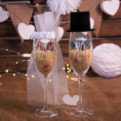 Geschenke für Paare Lieblingsmensch Geschirr Camping Sektgläser Hochzeit Jahrestag Geschenk für Sie 2er Set Kunststoffgläser Set