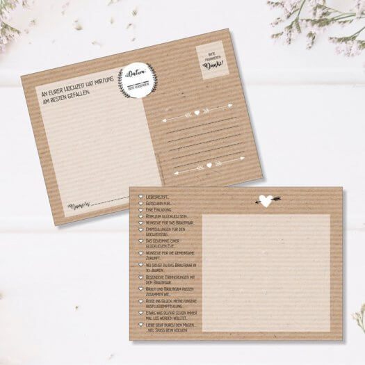 52PostkartenHochzeitsspiel tolle Überraschung und Erinnerung