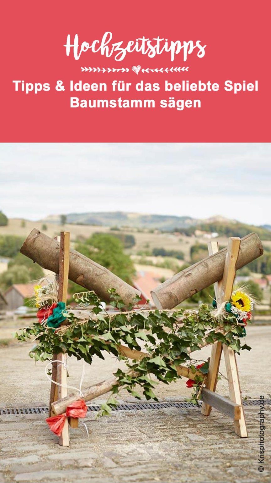Baumstamm sägen zur Hochzeit Tipps Ideen Umsetzung