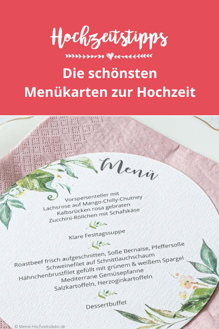 Menukarten Zur Hochzeit Die Top 50 Beispiele Ideen Inspirationen