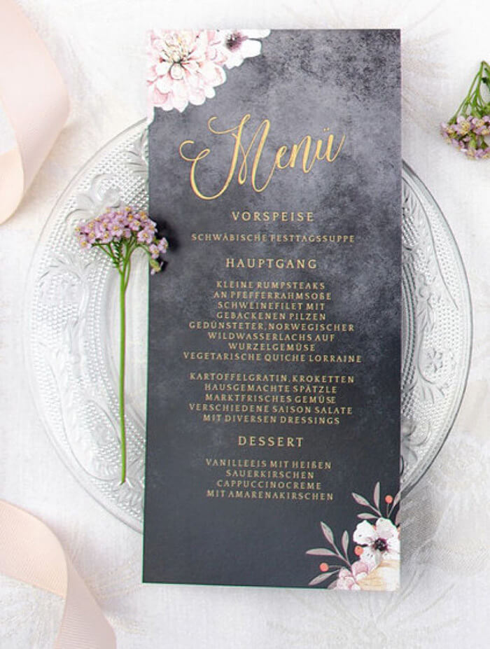 Menükarten zur Hochzeit Die TOP 50 Beispiele, Ideen & Inspirationen