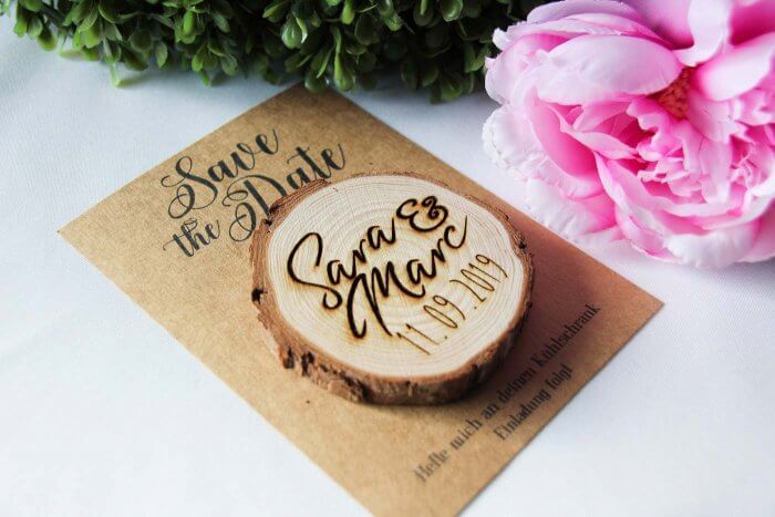 Save the Date Magnet Holz