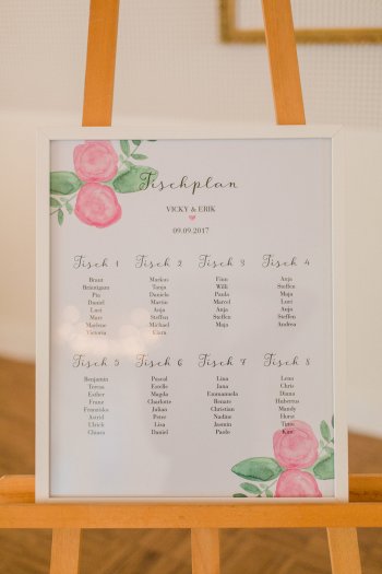 Sitzplan Hochzeit Staffelei