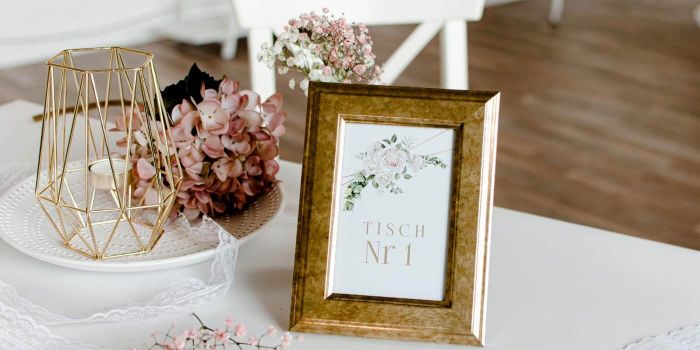 Tischnummern für die Hochzeit – klassische, kreative und witzige Ideen