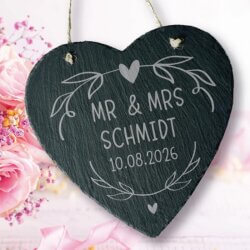 Schieferherz Hochzeit