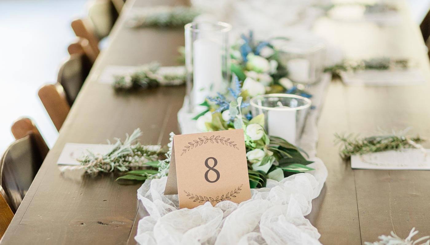 Tischnummer Hochzeitstisch