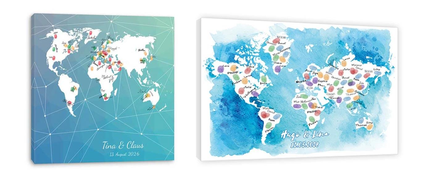 Weltkarten Gästebuch