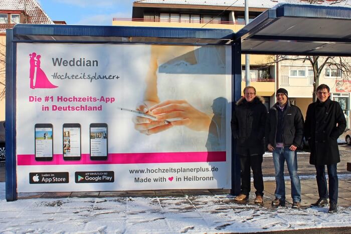 Weddian Hochzeitsapp Team Plakat