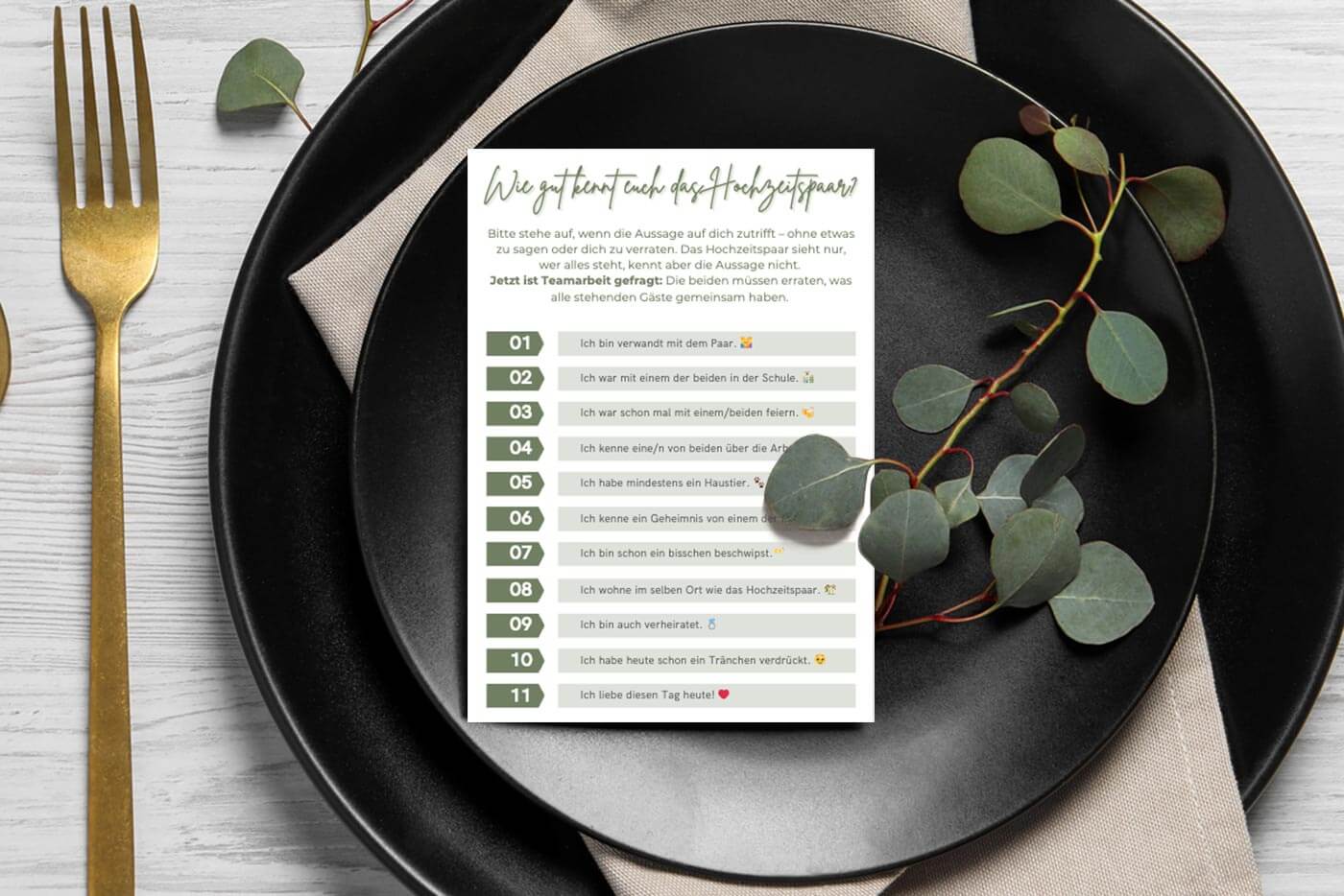 Hochzeitsspiel Wie Gut Kennt Ihr Eure Gäste www.hochzeitsportal24.de